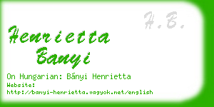 henrietta banyi business card